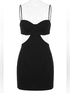 Black Cutout Mini Dress with Spaghetti Straps